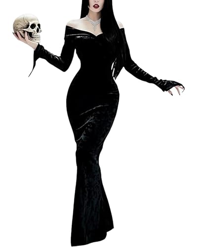 YAOBAOLE Robe Gothique Vampire Sorcière Cocktail Femme