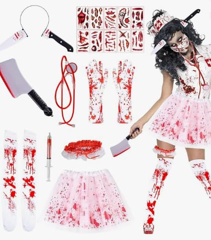 HUIKUANGEU Infirmière Zombie — Déguisement Femme avec Tutu
