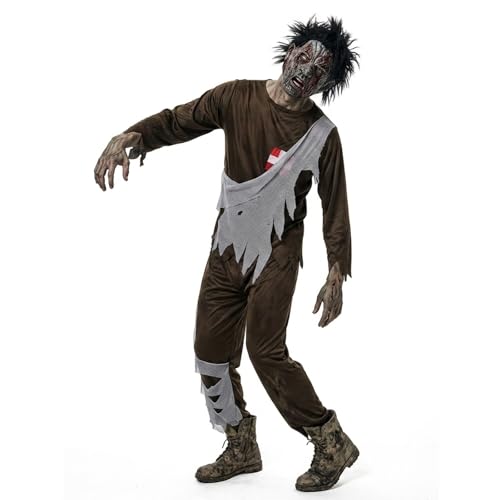 Joyincoser Costume Zombie Living Dead Homme avec Masque